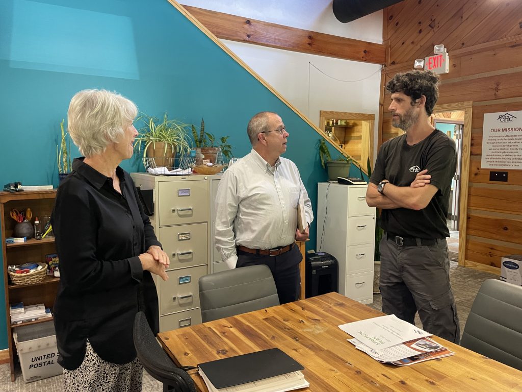 Cathy Dalton, Fund Development & Communications Director, Bud Christman, Madison County Community Foundation board president & Chris Watson, Executive Director of CHC discuss the long partnership between the affiliate and the Housing Coalition