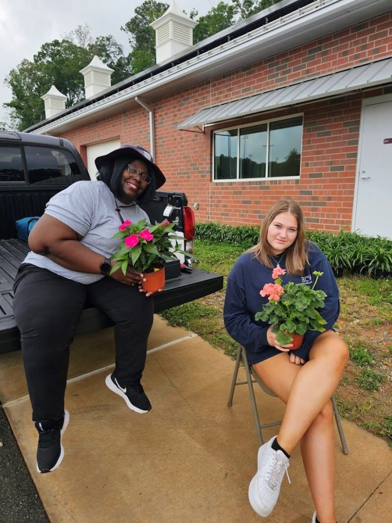 Gale Wells-Brickhouse with Seaforth High School student Savanna Stubbs