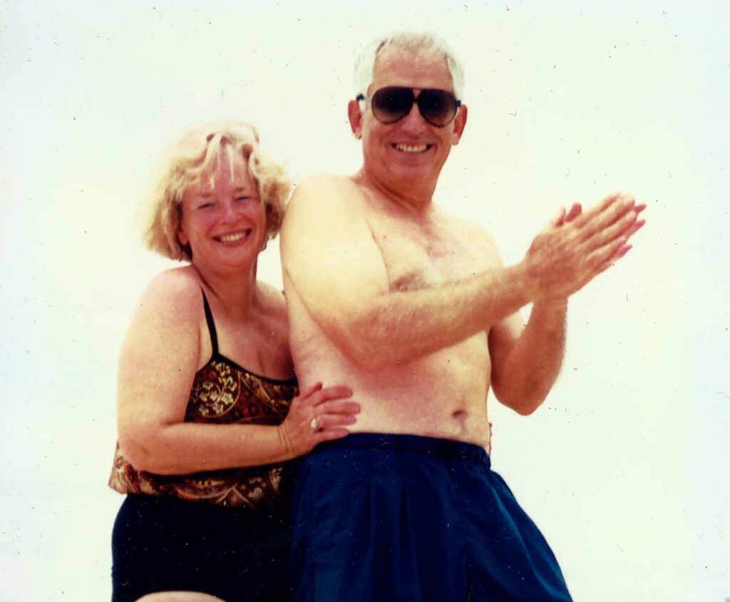 Dorothy Gray and Jim Gray in the Bahamas for their daughter's destination wedding on May 11, 1999.