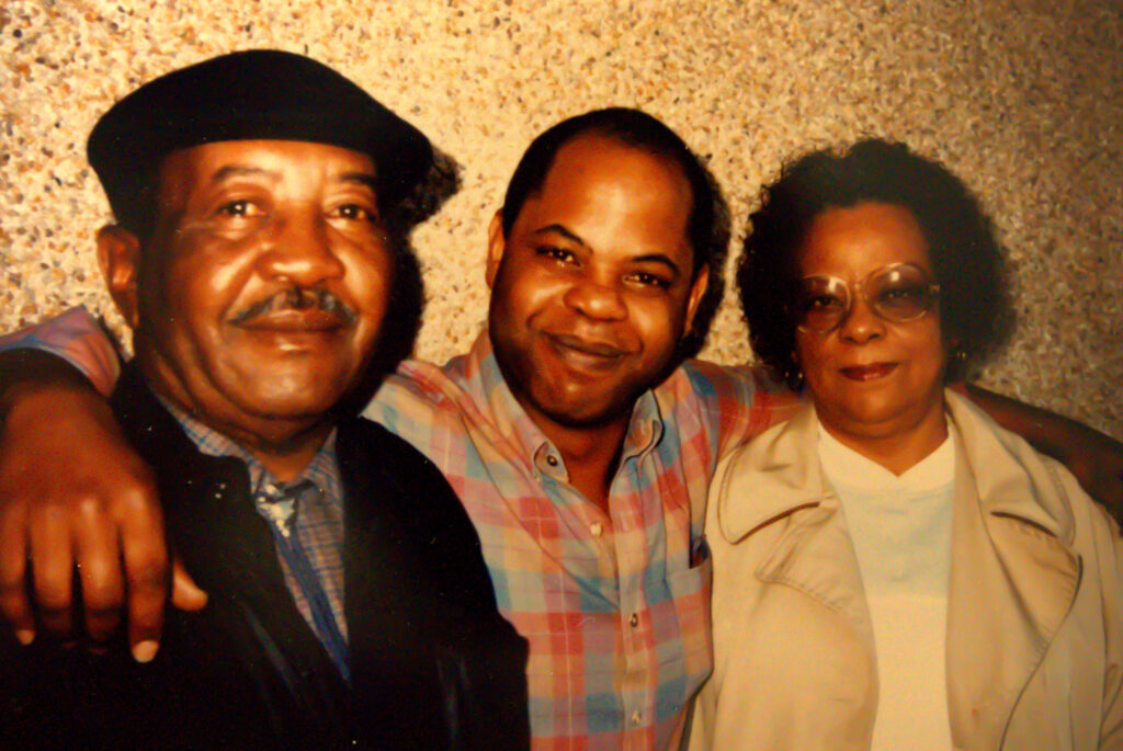Clayton Smith (middle) with his parents Clifton Clayton Smith and Marie Bagget Smith.