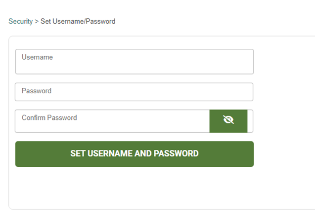 Screenshot of the Portal showing where to enter a username and password