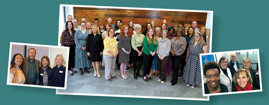Photos of the NCCF Team in a group shot and with other community partners.