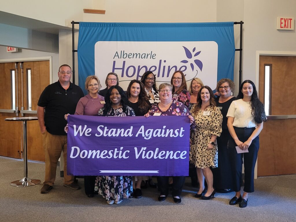 Albemarle Hopeline staff pictured at an event in 2024. The organization received a $5,000 grant to support emergency housing for domestic violence survivors in northeastern North Carolina.
